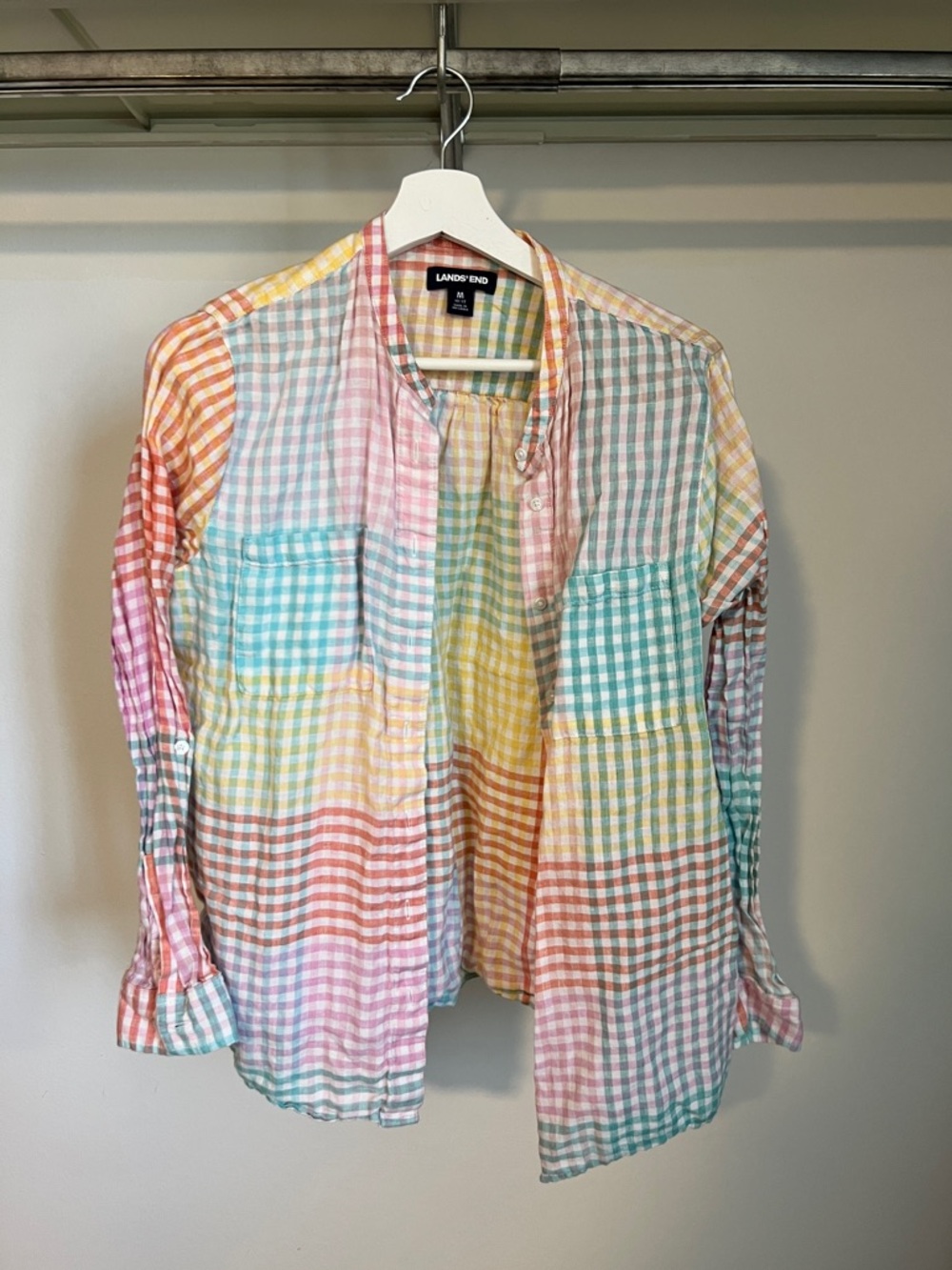 Lands' End Multicolor Gingham Button-Up Shirt